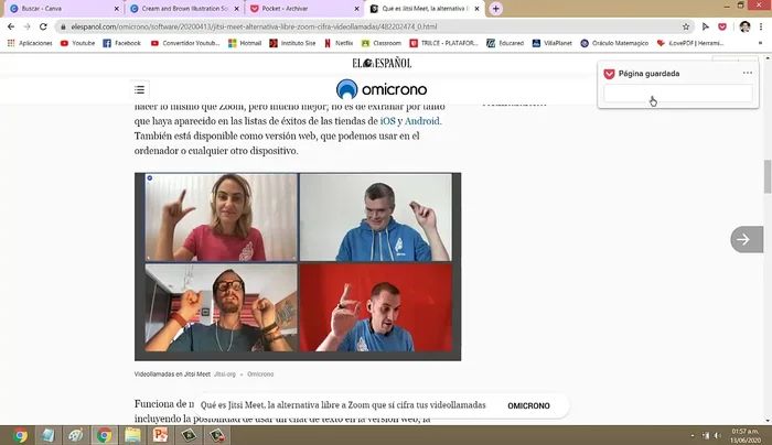 Archivar la página guardada. Esta se guardará en tu lista de archivos.