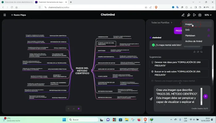 Descargar la imagen del mapa mental.