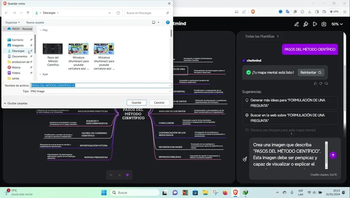 Descargar la imagen del mapa mental.