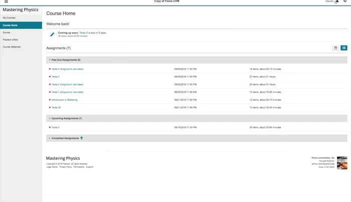 Cierra sesión ('My Curso'): Haz clic en el icono de tu perfil (esquina superior derecha) y selecciona 'Desconectar'.