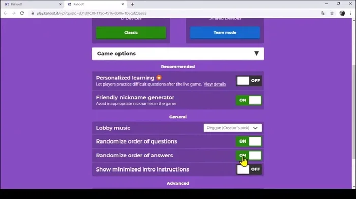 Activar o desactivar 'Shuffle answer order' para desordenar las respuestas de cada pregunta.