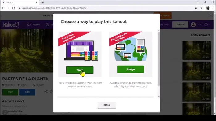 Seleccionar el 'Modo Clásico' para clases virtuales.