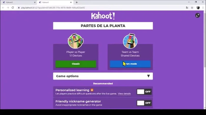 Seleccionar el 'Modo Clásico' para clases virtuales.