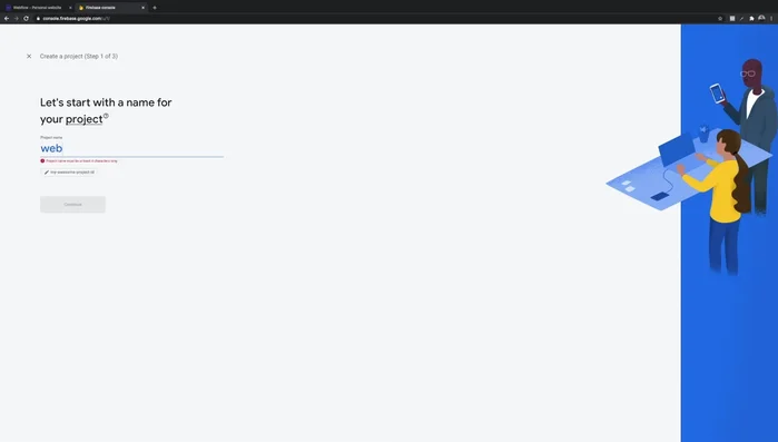 Crear un nuevo proyecto en Firebase.