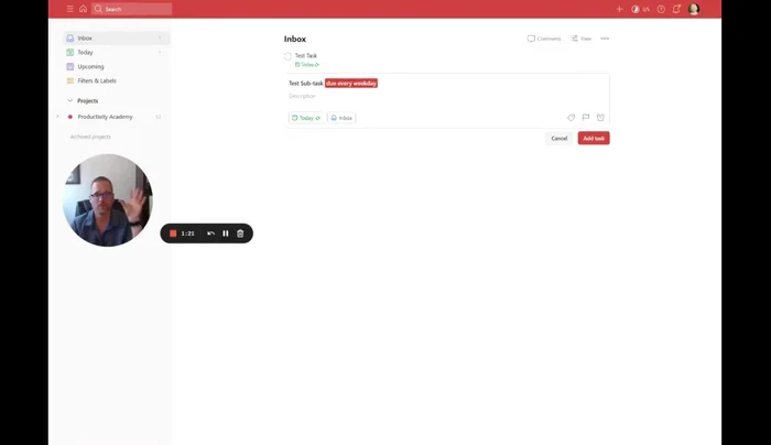 Revisar y modificar la recurrencia de las subtareas si es necesario.