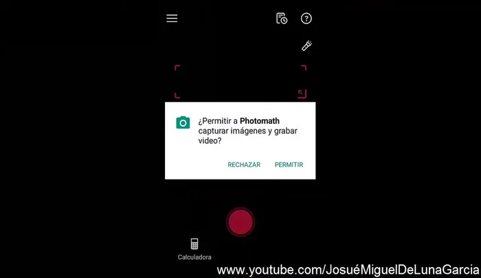 Permite a la aplicación acceder a tu cámara.