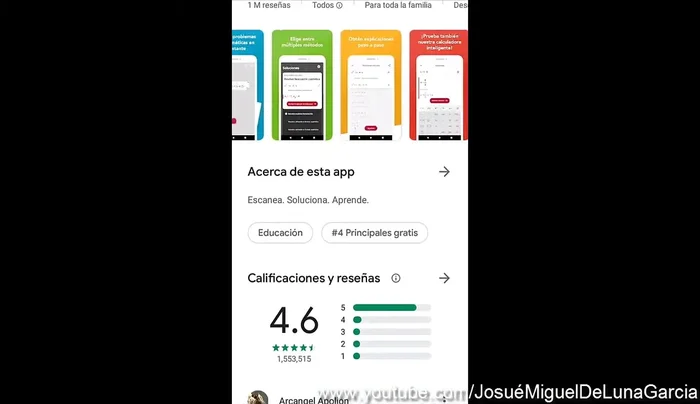 Descarga e instala la aplicación Photomath. Los enlaces de descarga se encuentran en la descripción del video.