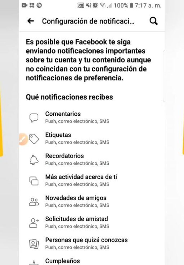 En "Configuración de notificaciones", puedes activar o desactivar las notificaciones individualmente (comentarios, etiquetas, etc.) o todas a la vez.