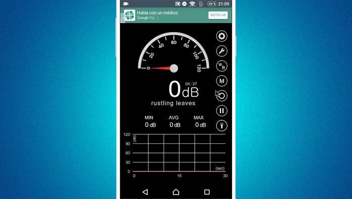 Para detener la medición, presiona el botón de parar. Puedes reiniciar la medición si es necesario.