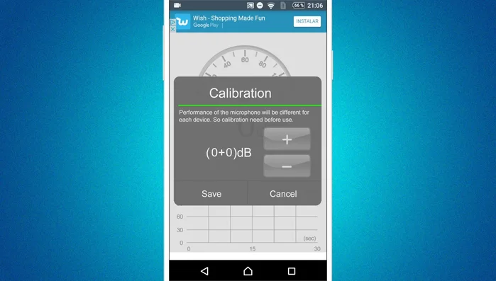 Ajusta la configuración según tus necesidades (mantener pantalla encendida, calibración del micrófono, tema claro/oscuro). La calibración es importante para asegurar una medición precisa, ya que el comportamiento del micrófono varía entre dispositivos.