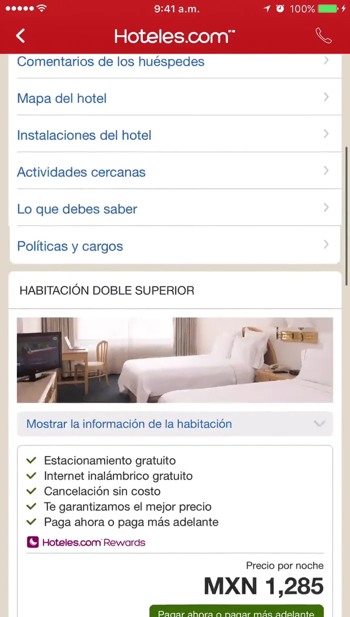 Elige la habitación que deseas.
