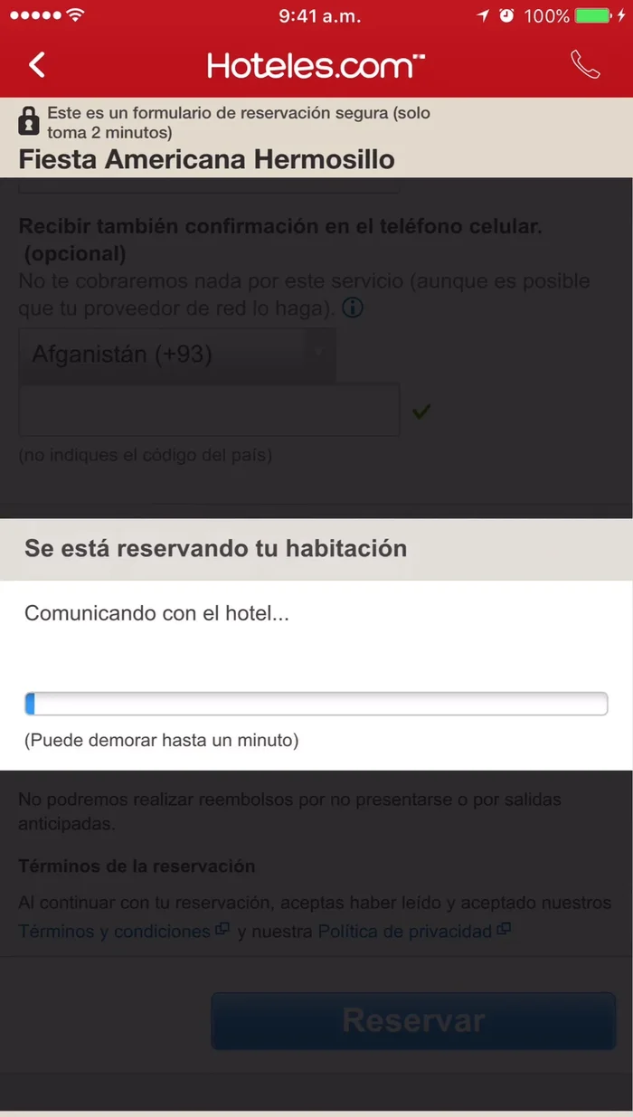 Haz clic en 'Reservar'. Recibirás una confirmación por correo electrónico.
