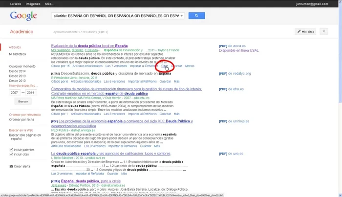 Utiliza la 'biblioteca' personal de Google Académico para guardar y organizar las referencias con etiquetas.
