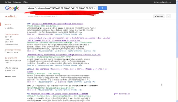 Configura alertas en Google Académico para recibir notificaciones de nuevos documentos relevantes o nuevas citas a documentos específicos.