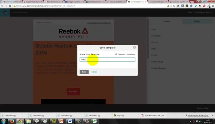 Guardar la plantilla con un nombre descriptivo.