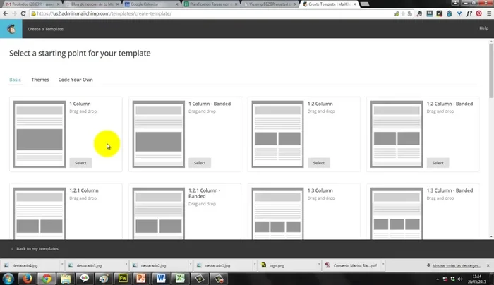 Seleccionar un prototipo de una sola columna para optimización móvil.