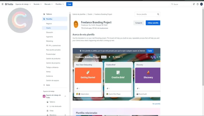 Presionar en 'Utilizar plantilla'.