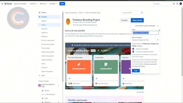 Elegir si conservar las tarjetas de la plantilla.