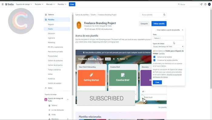 Elegir si conservar las tarjetas de la plantilla.