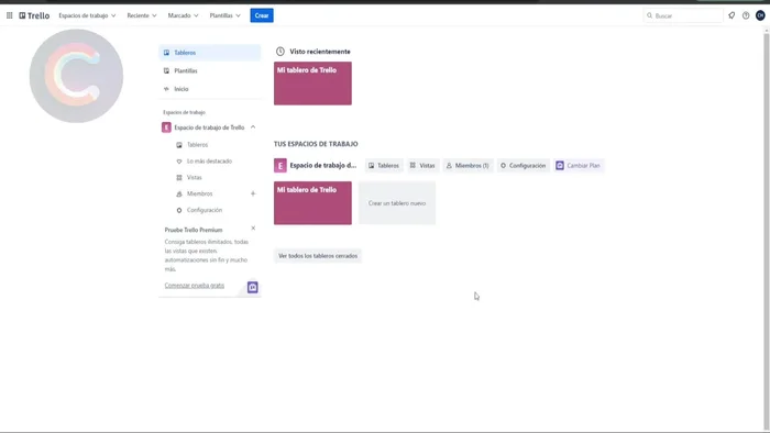 Seleccionar la visibilidad del tablero (Privado, Espacio de Trabajo o Público).