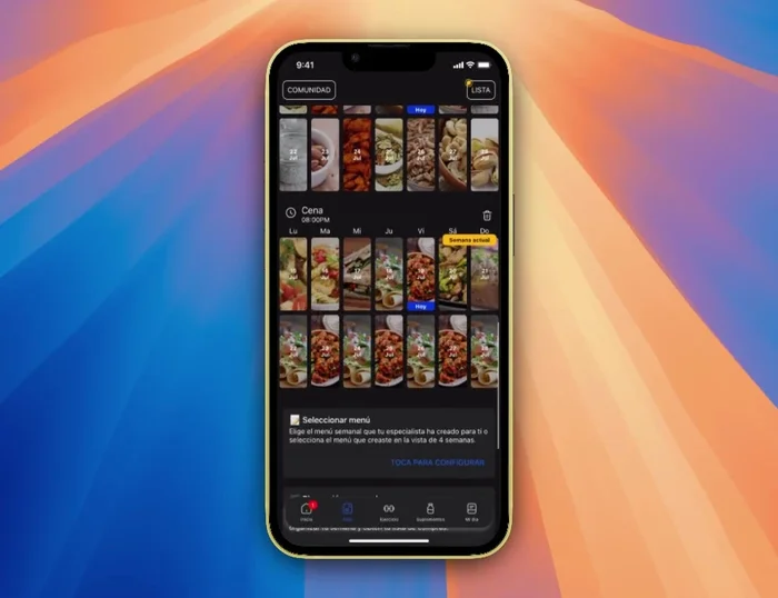 Una vez que todas las comidas tengan recetas asignadas, la lista de compras se generará automáticamente.