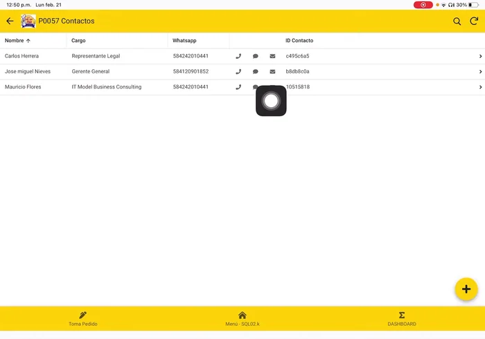Utilizar las funciones de comunicación integradas del CRM (llamada, mensaje, correo electrónico, WhatsApp) para interactuar con los contactos.