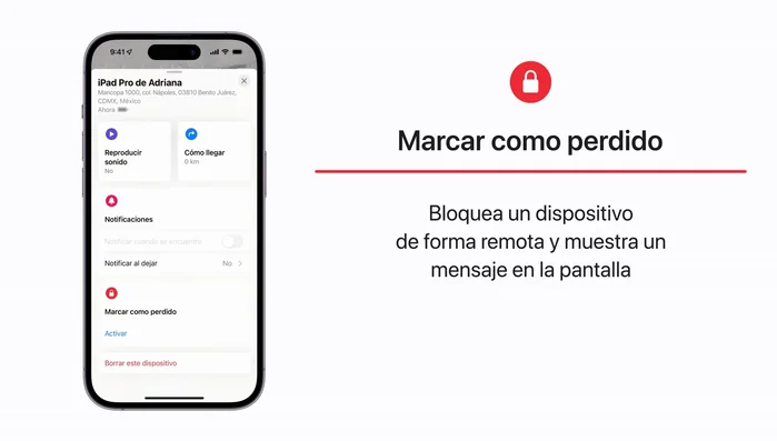 Borrar contenido: Borra el contenido del dispositivo de forma remota.
