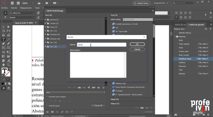 Añadir las consultas previamente guardadas al conjunto de comandos.