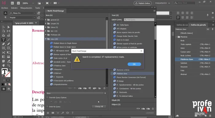 Ejecutar el conjunto de comandos con un solo clic para aplicar automáticamente los estilos a todo el documento.