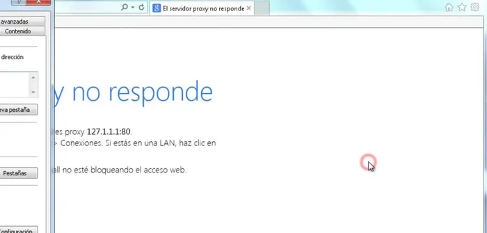 En Internet Explorer, ir a Herramientas > Opciones de internet > Conexiones > Configuración de LAN.