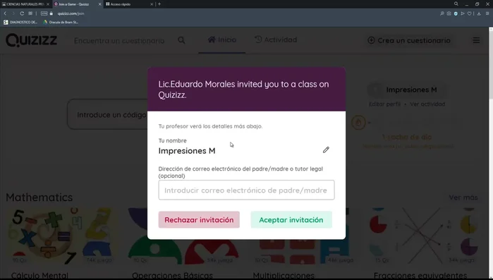 Dar clic en "Terminado" y luego en "Aceptar invitación".