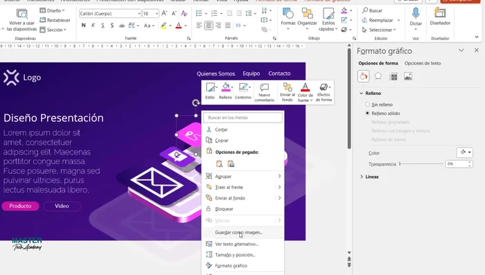 Utilizar la herramienta 'Vista general' para insertar la miniatura de la diapositiva 2 y reemplazarla por la imagen del gráfico de ubicación. Habilitar la opción 'Volver a zoom'.