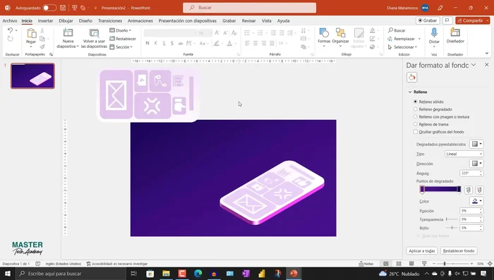 Crear una copia transparente (80%) de la pantalla del teléfono para simular una sombra.