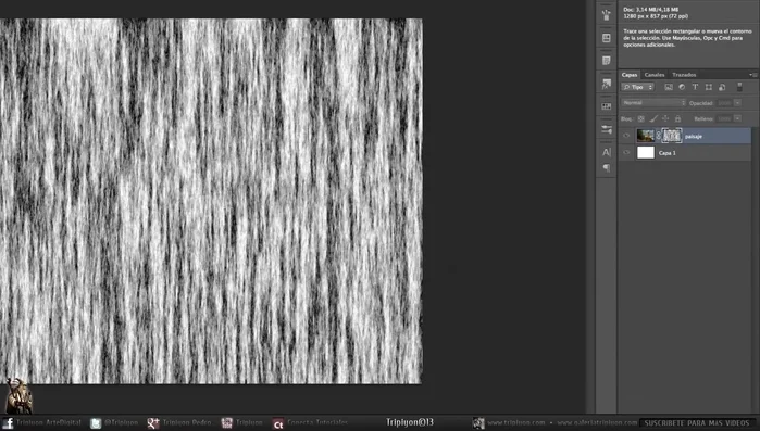 Transforma la máscara (Control+T) para ajustarla al tamaño y forma deseados.