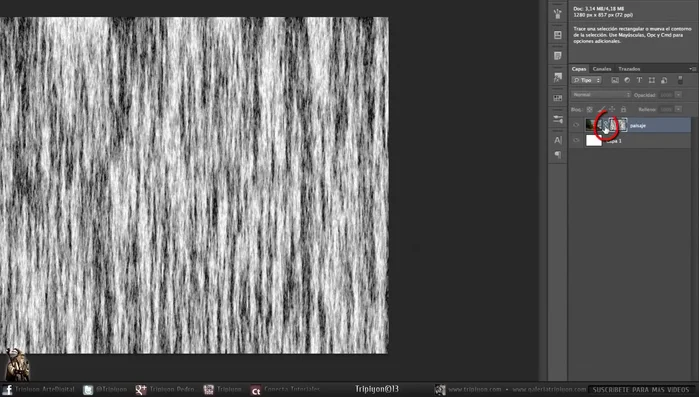 Transforma la máscara (Control+T) para ajustarla al tamaño y forma deseados.