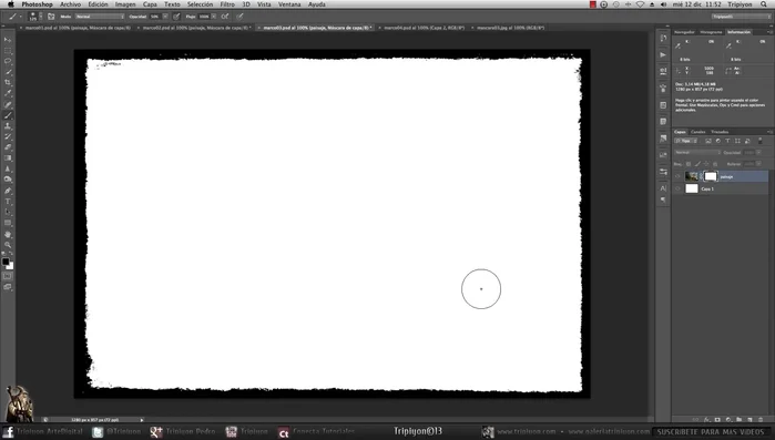 Pega (Control+V) el marco en la máscara de capa de tu imagen.