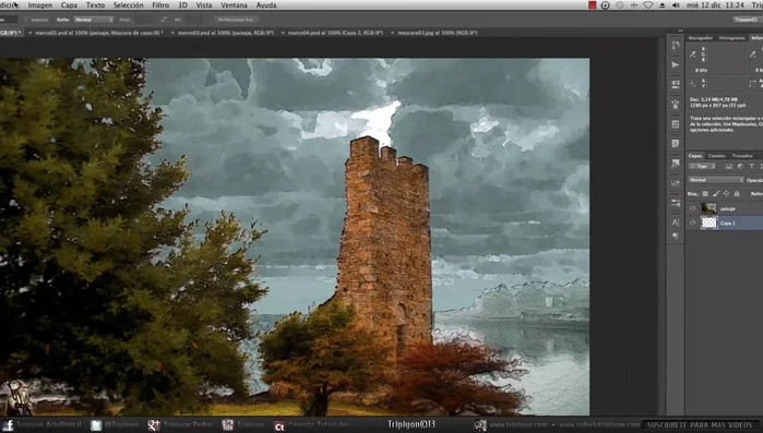 Crea una capa de fondo blanco debajo de tu imagen.