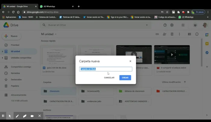 Hacer clic en 'Crear'.