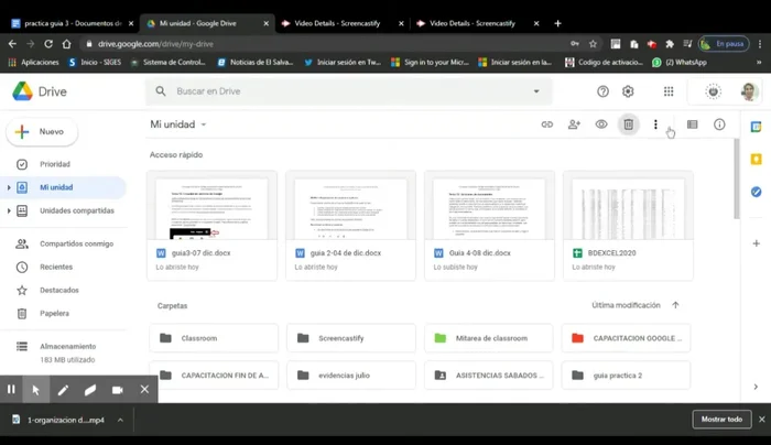 Seleccionar la vista (lista o cuadrícula).