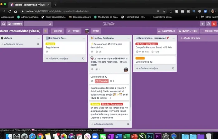 Archivar tarjetas completadas.