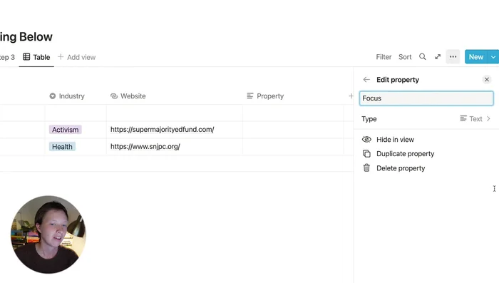 Crear un filtro en la vista de 'Empresas' basado en el resumen de 'Enfoque' para mostrar solo las empresas relevantes.