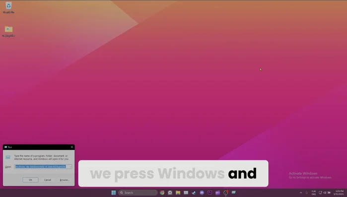 Presione las teclas Windows + R y abra 'Ejecutar'.