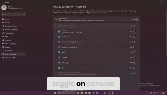 Asegúrese de que Microsoft Teams (o la aplicación que usa) esté activado.