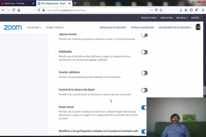 Configurar opciones de grabación (si es necesario): Solicitar consentimiento explícito para grabar reuniones.