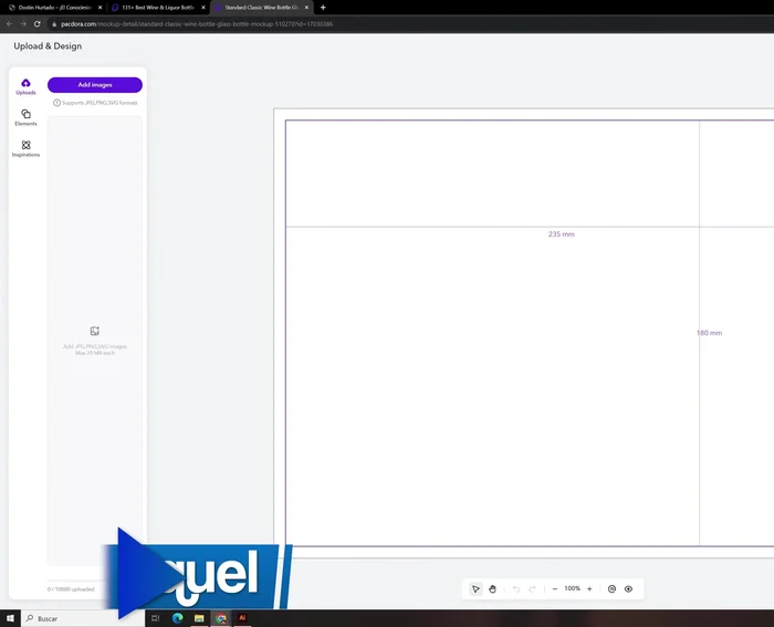 Ajustar el tamaño y la posición de la imagen en la etiqueta.