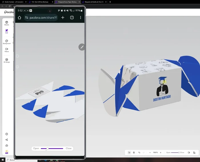 Exportar el diseño como imagen, video o enlace 3D.