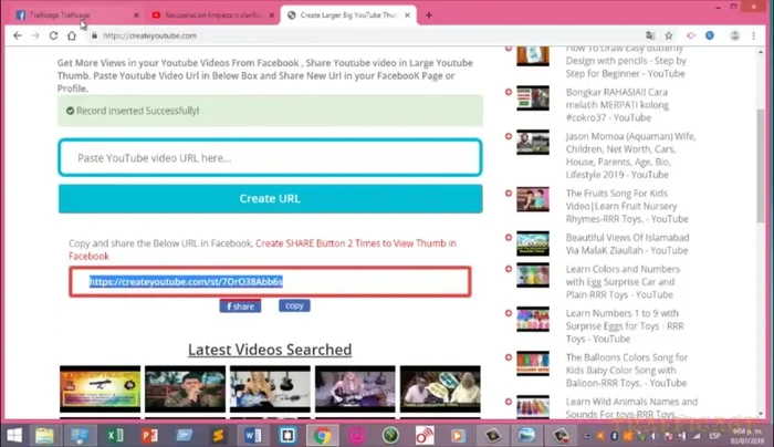 Copiar la nueva URL.