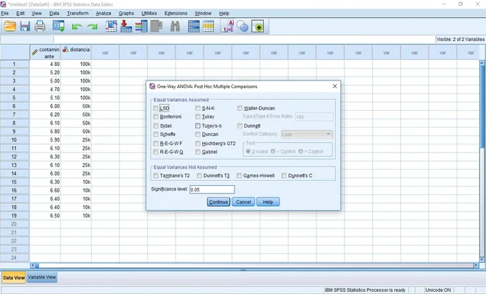 Prueba Post Hoc: Seleccionar Games-Howell si los grupos tienen tamaños diferentes (como en este ejemplo).