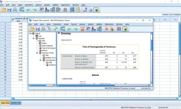 Conclusión: Interpretación de los resultados del ANOVA y de las pruebas post hoc para determinar qué grupos presentan diferencias significativas en sus medias.