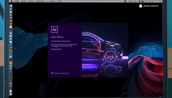 Abre After Effects. El programa debería cargarse ahora en el idioma seleccionado.